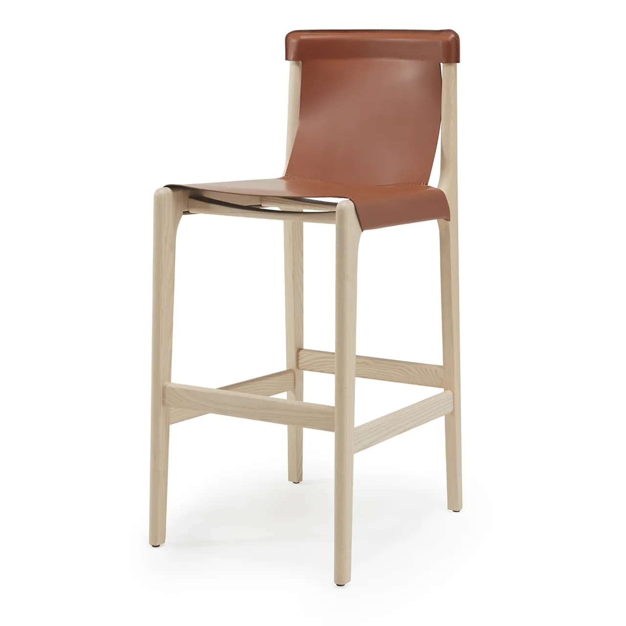 Livoni 1895 Bar Stools<Burano/sg 30 Brown Leather Bar Stool by Balutto Associati