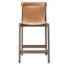 Livoni 1895 Bar Stools<Burano/sg 24 Brown Leather Counter Stool by Balutto Associati