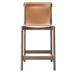 Livoni 1895 Bar Stools<Burano/sg 24 Brown Leather Counter Stool by Balutto Associati