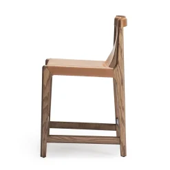 Livoni 1895 Bar Stools<Burano/sg 24 Brown Leather Counter Stool by Balutto Associati