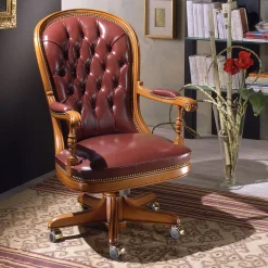 Marzorati Office Chairs<Burgundy Buttoned Armchair