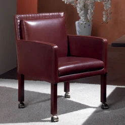 Marzorati Office Chairs<Burgundy Leather Armchair