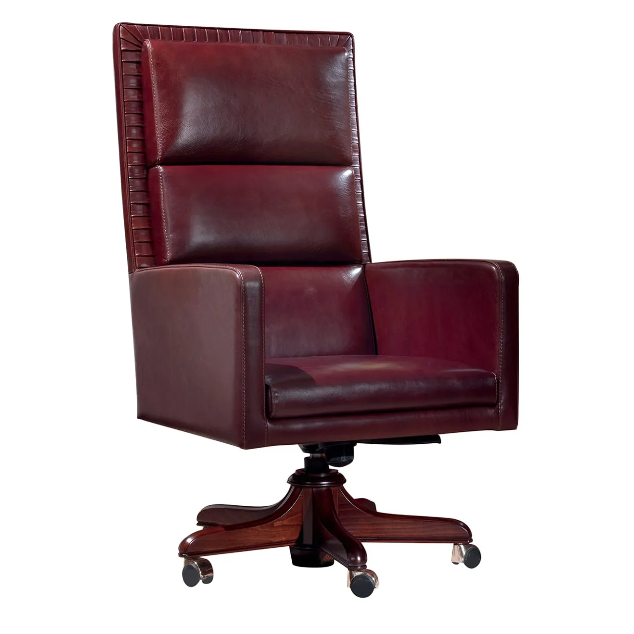 Marzorati Office Chairs<Burgundy Leather Tall Armchair