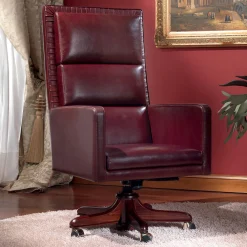 Marzorati Office Chairs<Burgundy Leather Tall Armchair