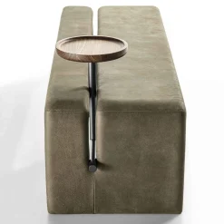 Durame Benches<Butter Leather Bench with Tray