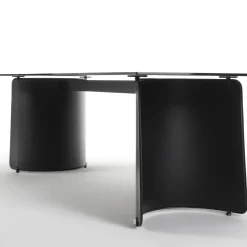 Enrico Pellizzoni Dining Tables<Butterfly Black Glass Table