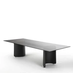 Enrico Pellizzoni Dining Tables<Butterfly Black Glass Table