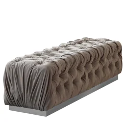 Giorgio Collection Benches<Buttoned Velvet Sand fabric Bench