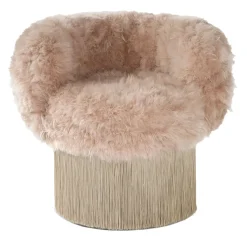 Lorenza Bozzoli Couture Armchairs<Cachemire Fur Pirouette Swivel Armchair by Lorenza Bozzoli