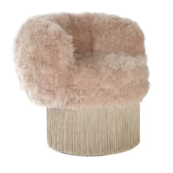 Lorenza Bozzoli Couture Armchairs<Cachemire Fur Pirouette Swivel Armchair by Lorenza Bozzoli