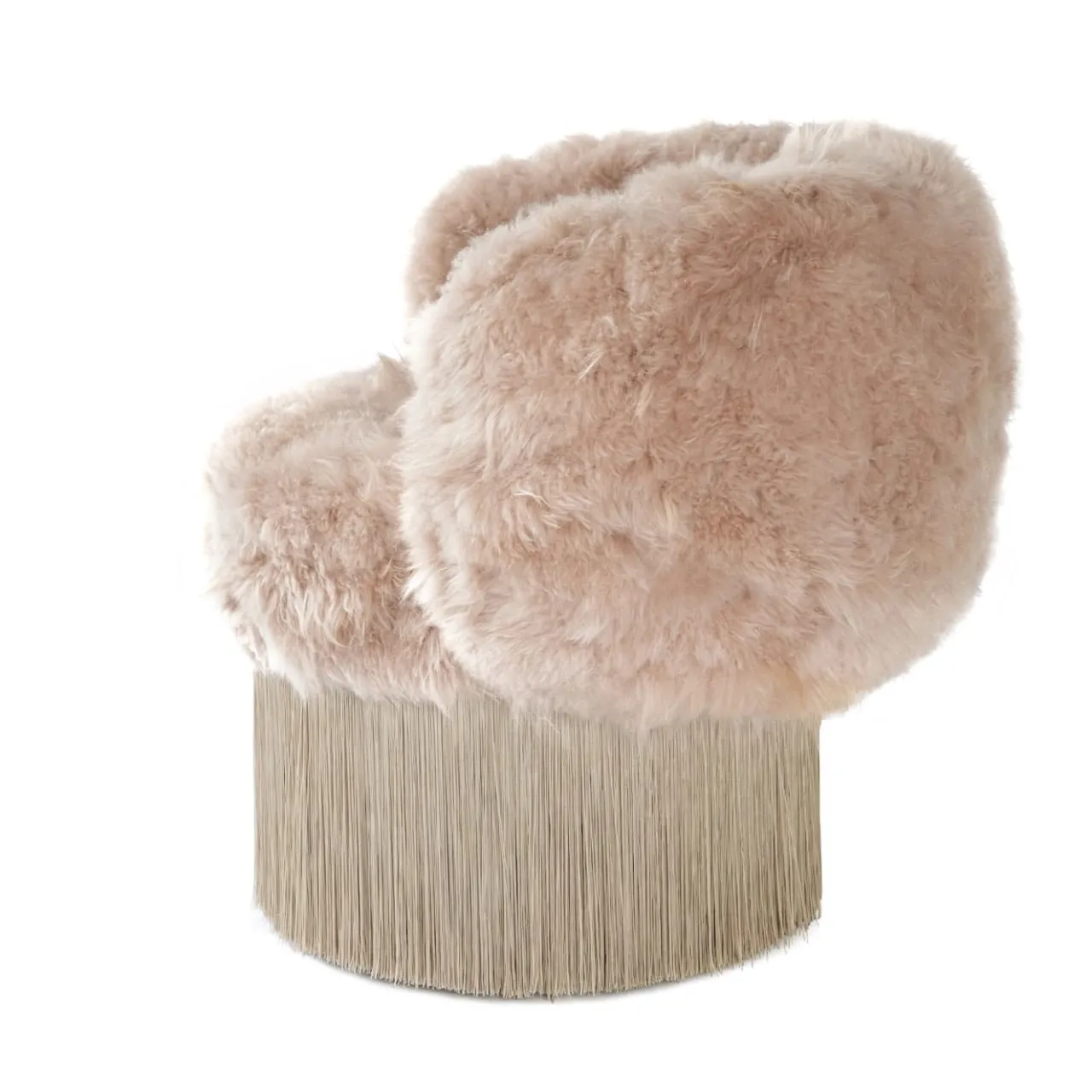 Lorenza Bozzoli Couture Armchairs<Cachemire Fur Pirouette Swivel Armchair by Lorenza Bozzoli