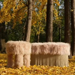 Lorenza Bozzoli Couture Ottomans & Poufs<Cachemire Fur Pouf by Lorenza Bozzoli