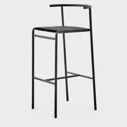 Baleri Italia Bar Stools<Café Chair Black Bar Stool with Black Rubber Straps Seat