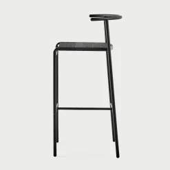 Baleri Italia Bar Stools<Café Chair Black Bar Stool with Black Rubber Straps Seat