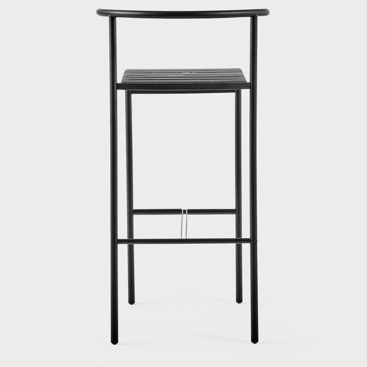 Baleri Italia Bar Stools<Café Chair Black Bar Stool with Black Rubber Straps Seat