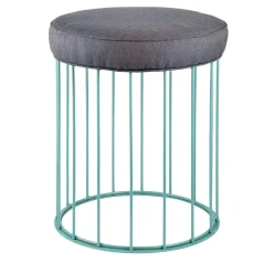 Bronzetto Stools<Cage Turquoise Blue Iron Stool