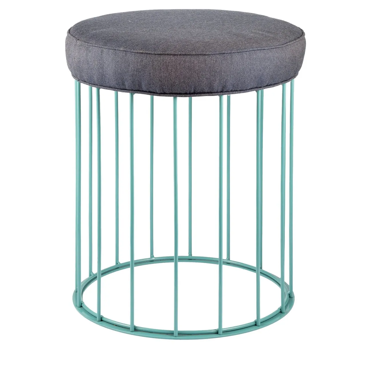 Bronzetto Stools<Cage Turquoise Blue Iron Stool