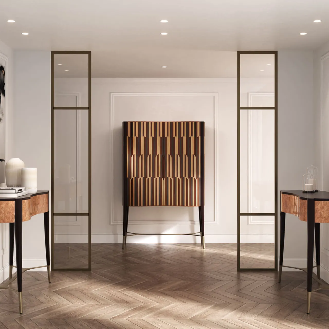 Cafedesart Bar Cabinets<Caleido Piume Natural Wood Bar Cabinet
