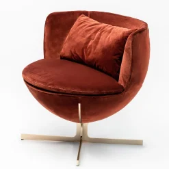 La Manufacture Armchairs<Calice Red Velvet Armchair by Patrick Norguet