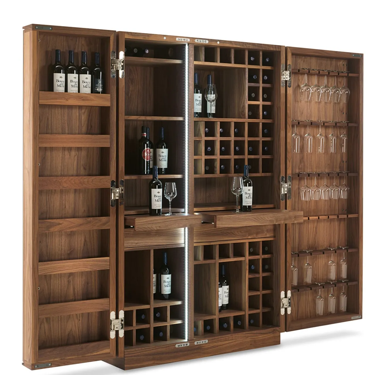 Riva 1920 Bar Cabinets<Cambusa Wine 2-Door Walnut Closet by Giuliano Cappelletti