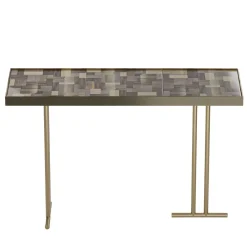 mg12 by Monica Geronimi Consoles<Camilla Wallpaper Fumo Ceramic Console with Gold Finish