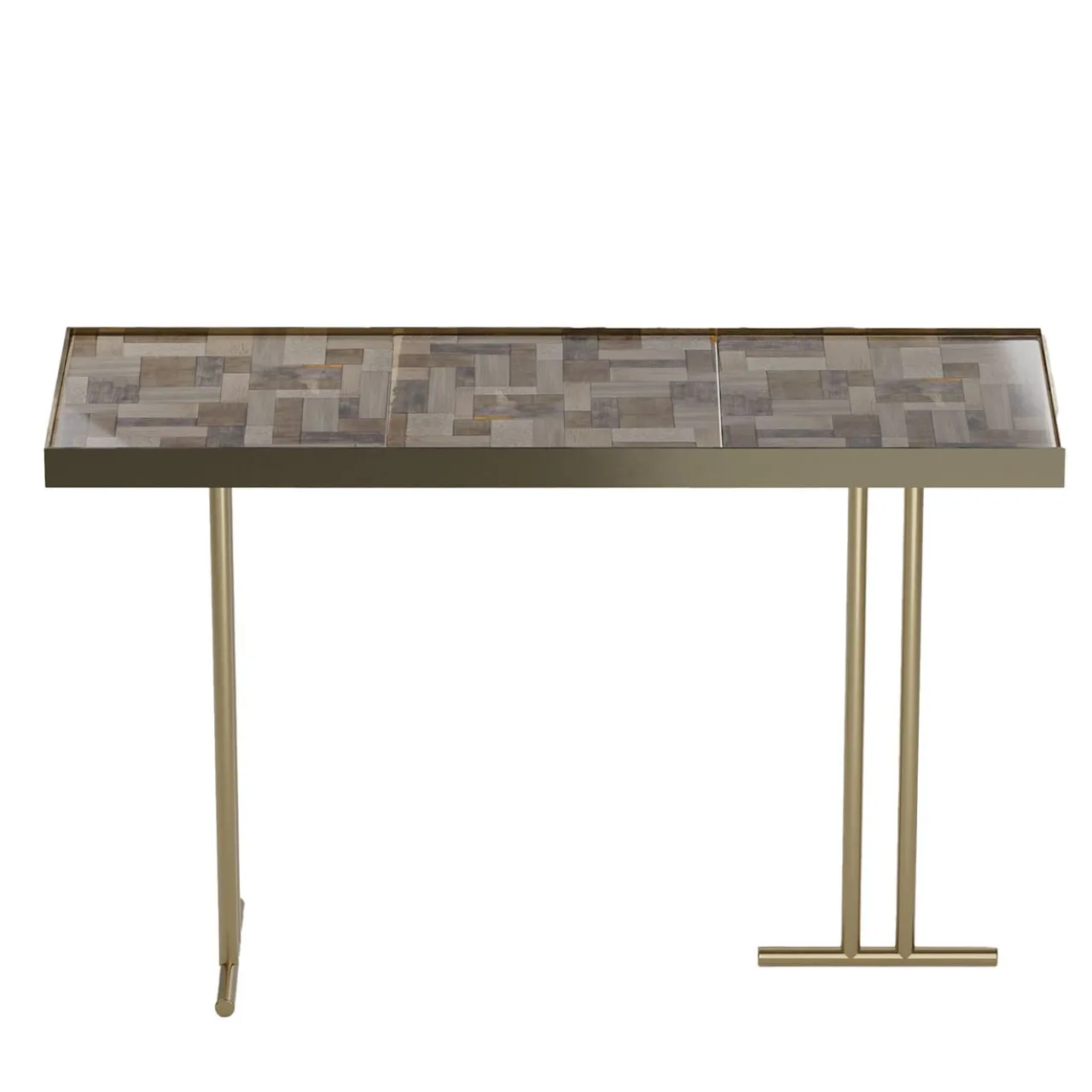 mg12 by Monica Geronimi Consoles<Camilla Wallpaper Nebbia Ceramic Console with Gold Finish