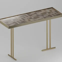 mg12 by Monica Geronimi Consoles<Camilla Wallpaper Nebbia Ceramic Console with Gold Finish