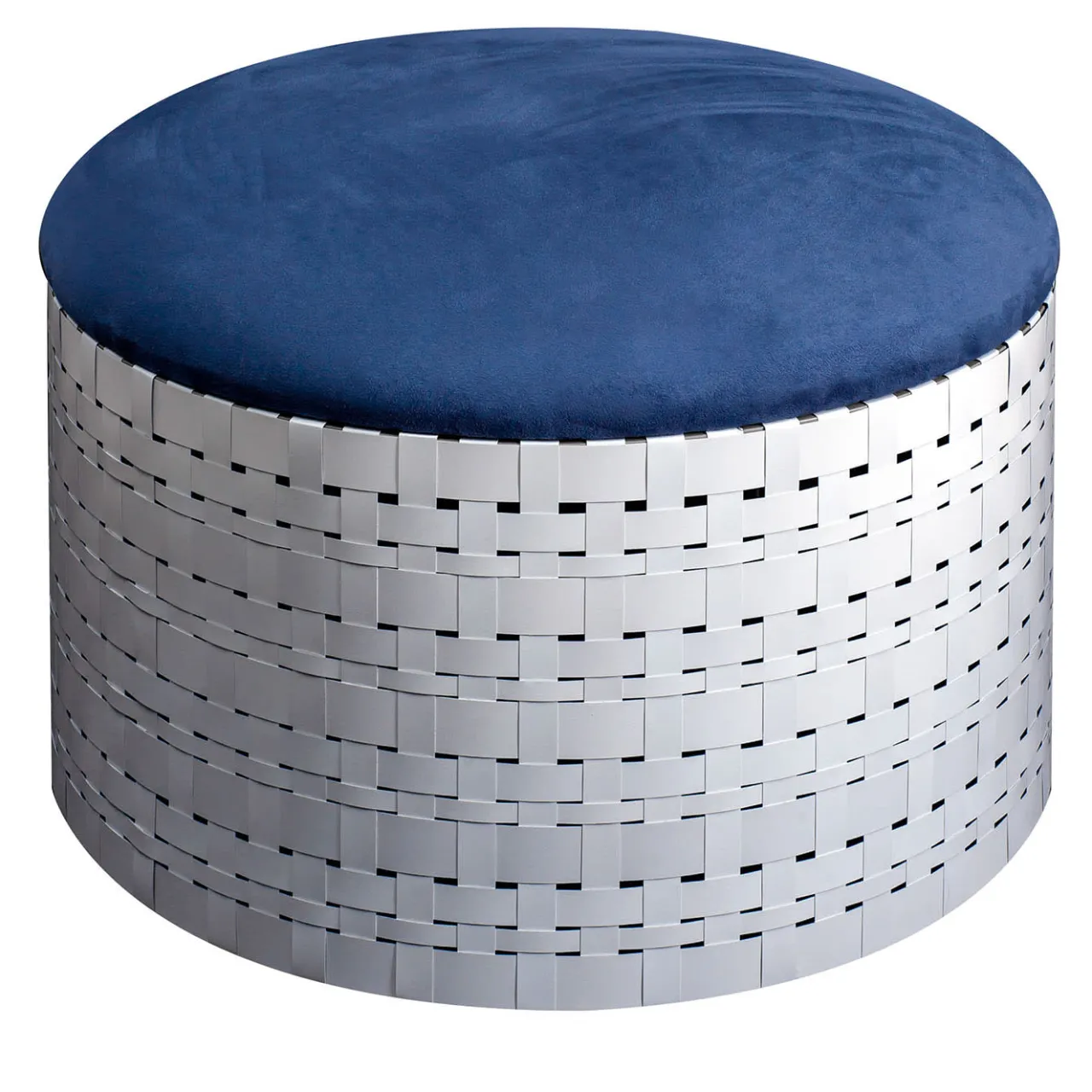 Splot Design Ottomans & Poufs<Campo White and Blue Pouf
