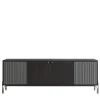 Morica Design Sideboards Buffets<Canette 2-Door Anthracite-Gray Nubuck Leather & Oak Sideboard