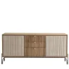 Morica Design Sideboards Buffets<Canette 2-Door Beige Nubuck Leather & Walnut Sideboard