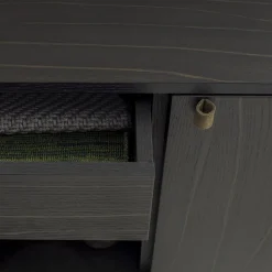 Morica Design Sideboards Buffets<Canette 2-Door Sage-Green Nubuck Leather & Oak Sideboard