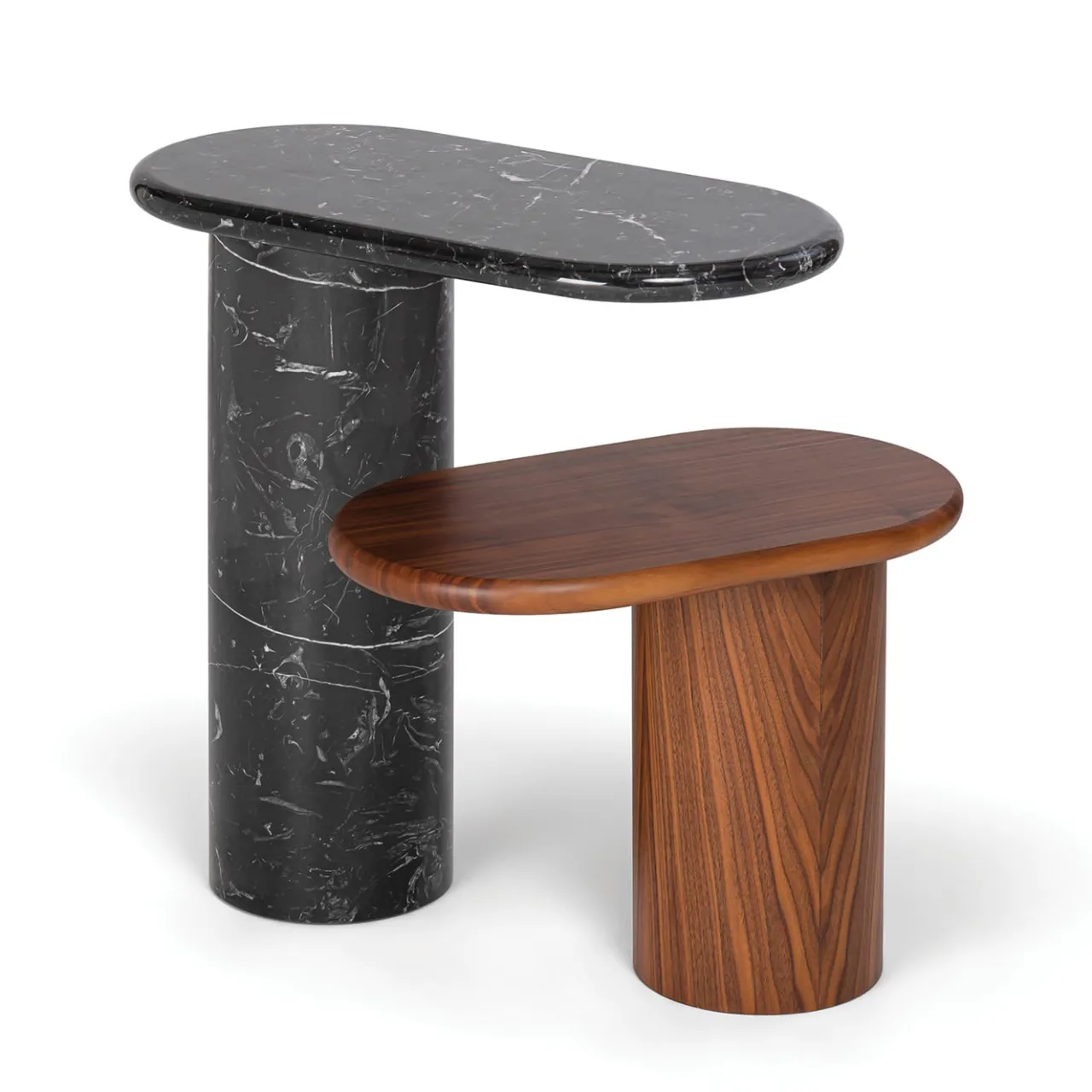 Scapin Collezioni Side Tables<Cantilever S Walnut Wood Side Table