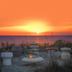 Pimar Limestone Other Outdoor Furniture<Capasa Iron & Stone Brazier by Silvio De Ponte