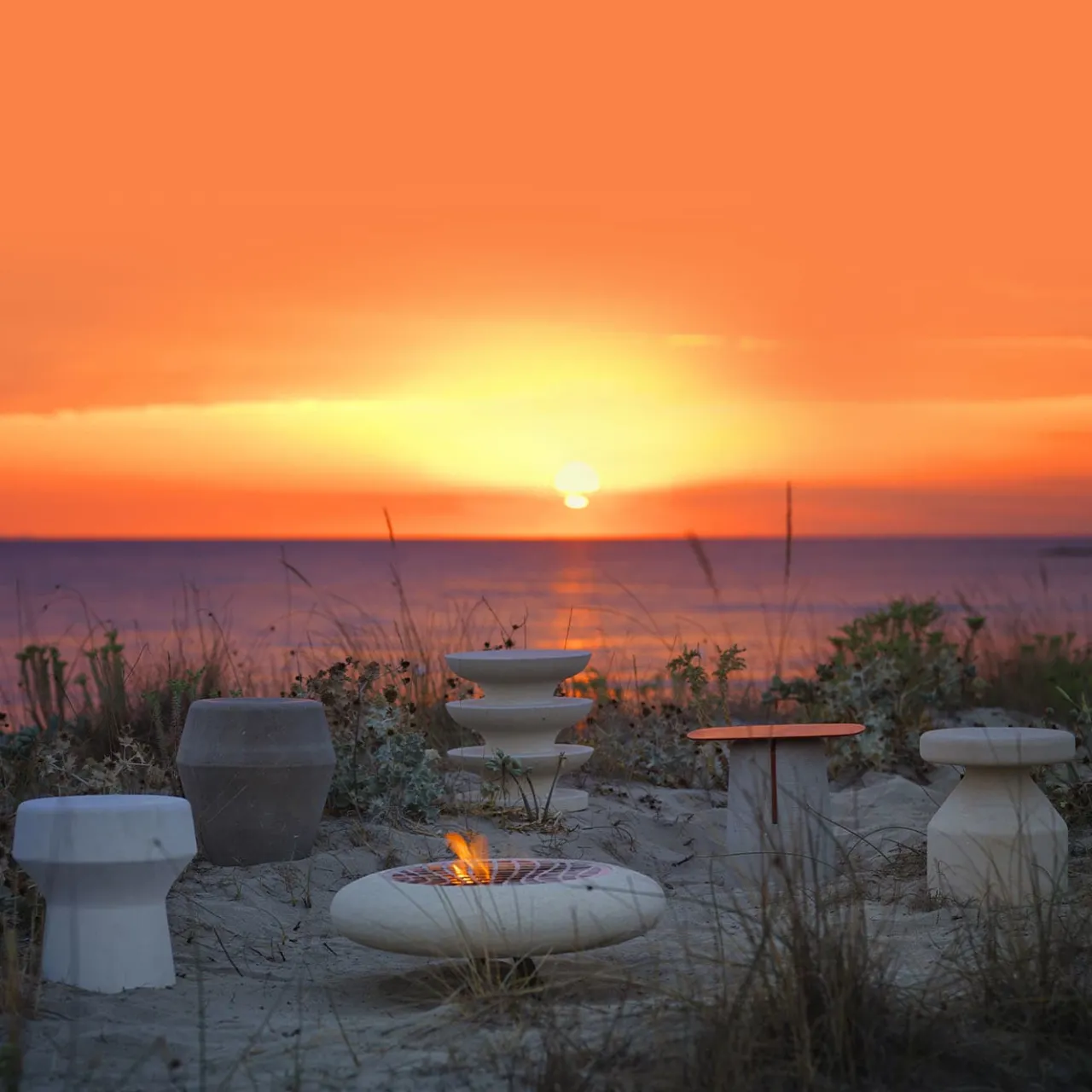 Pimar Limestone Other Outdoor Furniture<Capasa Iron & Stone Brazier by Silvio De Ponte