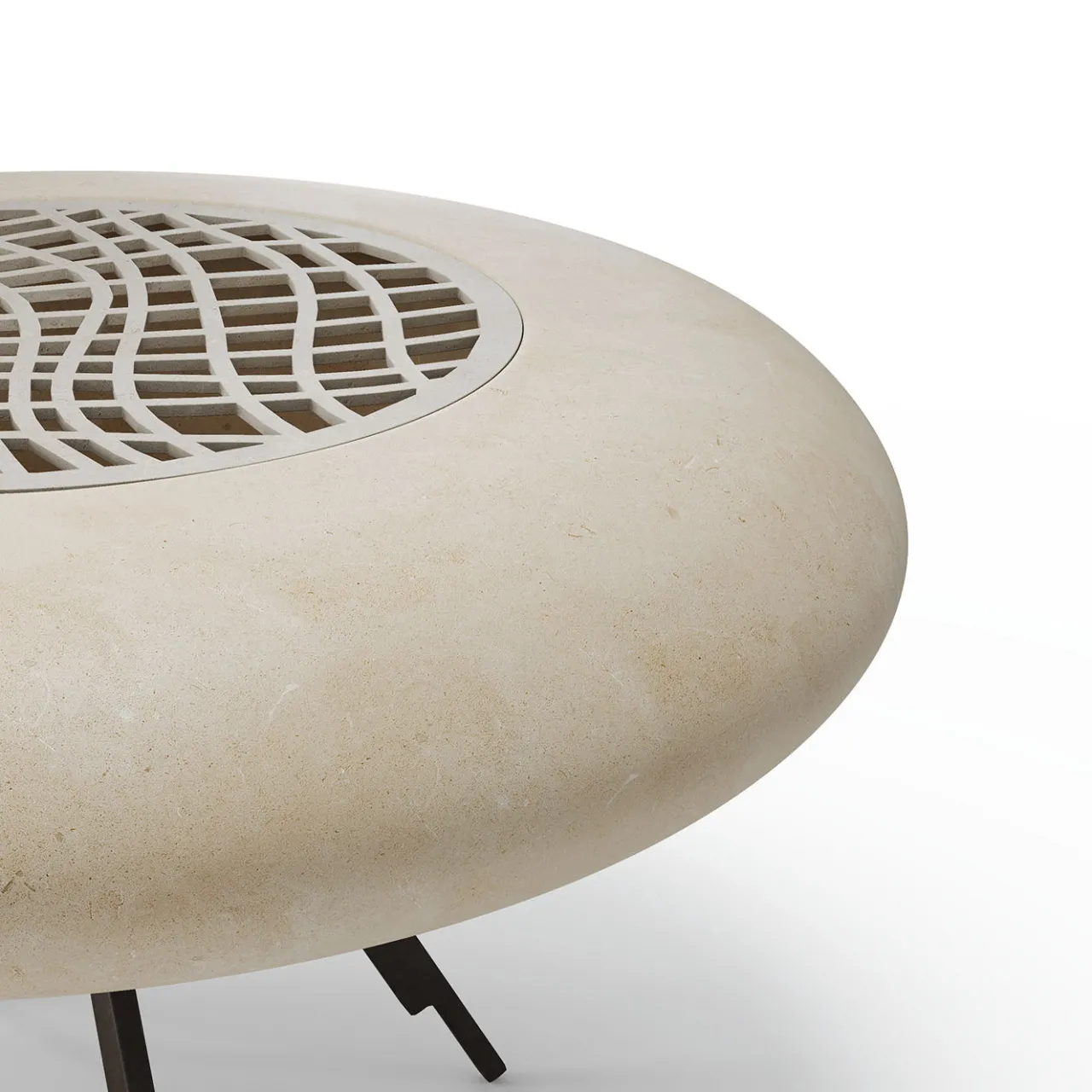 Pimar Limestone Other Outdoor Furniture<Capasa Iron & Stone Brazier by Silvio De Ponte