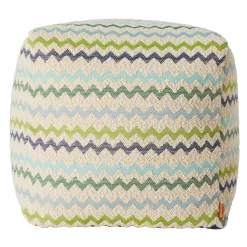 Missoni Home Collection Other Outdoor Furniture<Capri Cube Green Tones Outdoor Soft Pouf