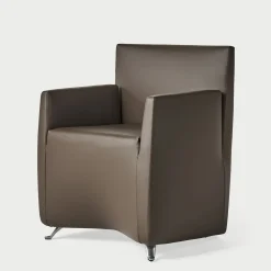 Baleri Italia Armchairs<Caprilarge Brown Leather Armchair by Hannes Wettstein