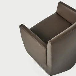 Baleri Italia Armchairs<Caprilarge Brown Leather Armchair by Hannes Wettstein