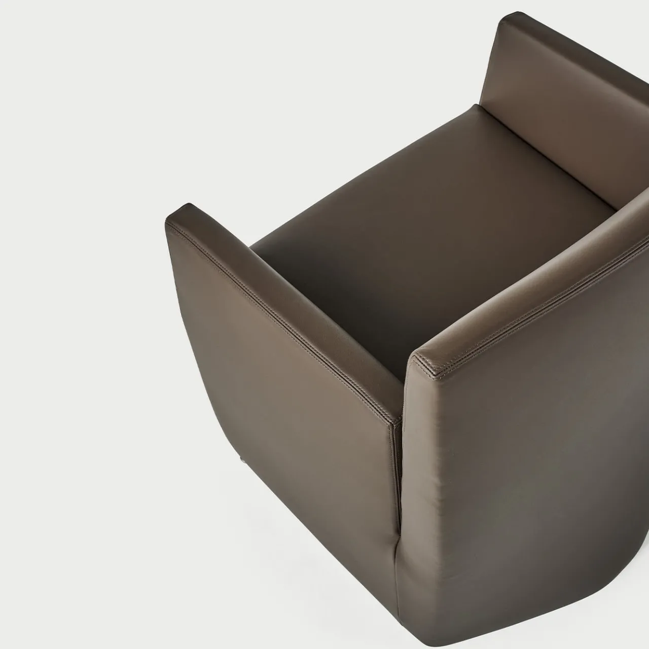 Baleri Italia Armchairs<Caprilarge Brown Leather Armchair by Hannes Wettstein