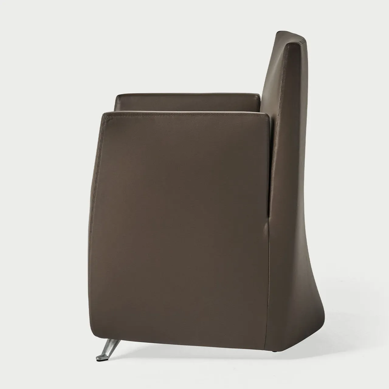 Baleri Italia Armchairs<Caprilarge Brown Leather Armchair by Hannes Wettstein