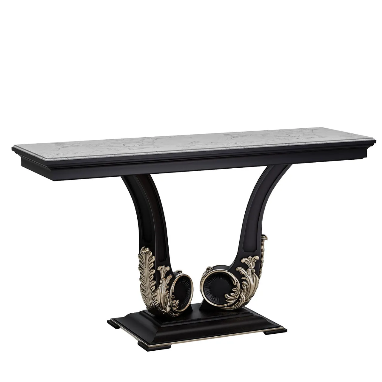 Guerra Vanni Consoles<Carrara Marble Top Black Wood Console from Studio Privè Collection