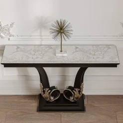 Guerra Vanni Consoles<Carrara Marble Top Black Wood Console from Studio Privè Collection