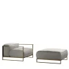 Talenti Outdoor Armchairs<Casilda Set of White Armchair and Pouf with Gold Frame