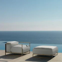Talenti Outdoor Armchairs<Casilda White Armchair with Gold Frame