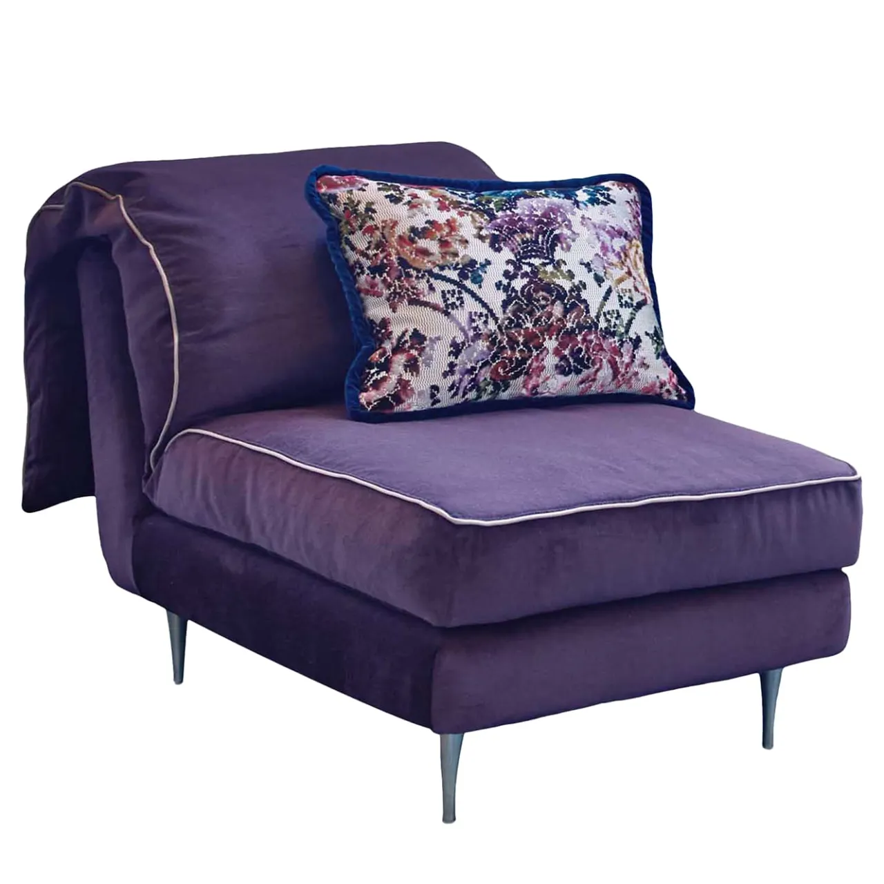 Biosofa Chaises<Casquet Mini in Deep Purple Velvet Daybed