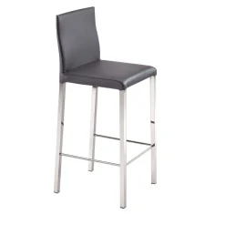 Trevisan Italia Bar Stools<Castelfranco Gray Leather Bar Stool
