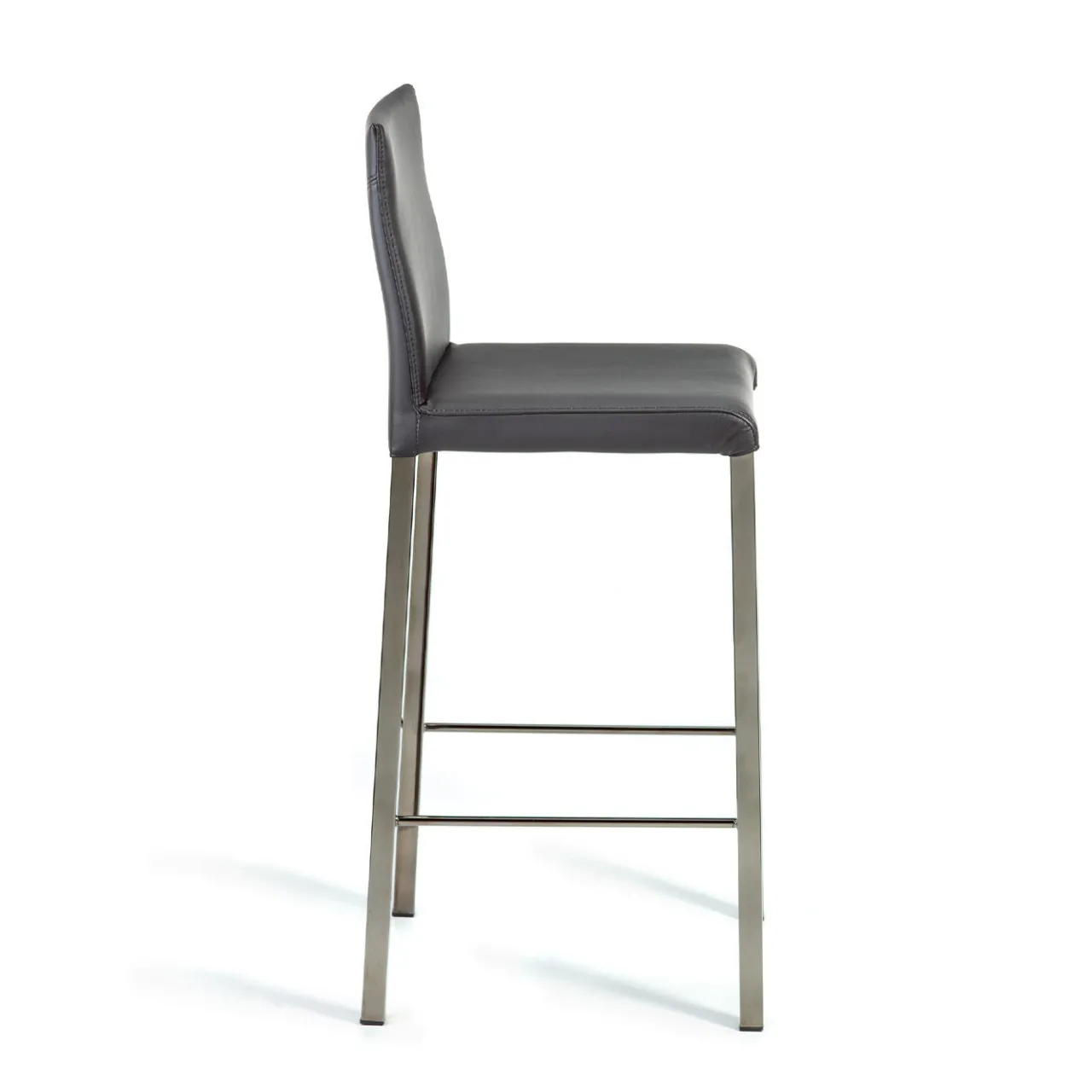Trevisan Italia Bar Stools<Castelfranco Gray Leather Bar Stool