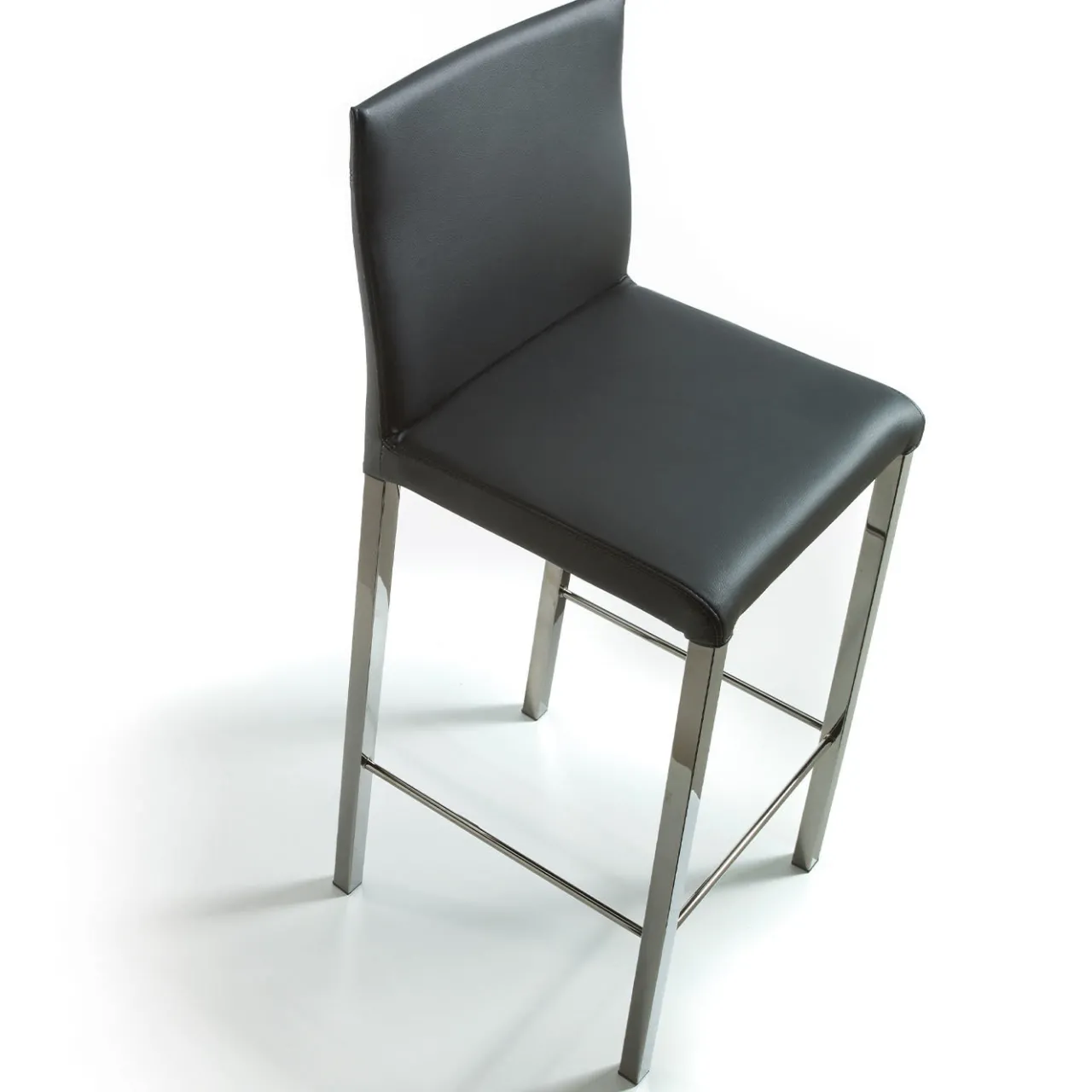 Trevisan Italia Bar Stools<Castelfranco Gray Leather Bar Stool