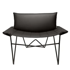 DareForma Lounge Chairs<Caterina Black Leather Lounge Chair