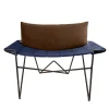 DareForma Lounge Chairs<Caterina brown and blue Velvet Lounge Chair